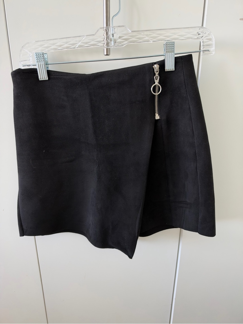Zara Black Mini Skort with O-Ring Zip